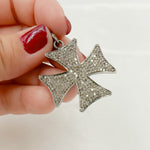 Load image into Gallery viewer, DP021. Diamond Sterling Silver Cross Pendant