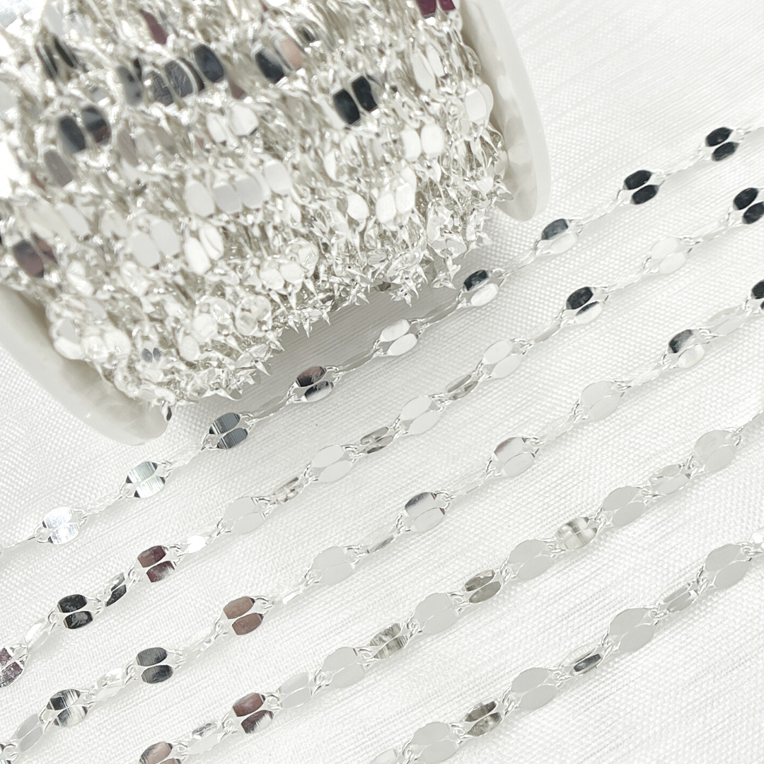 V68SS. 925 Sterling Silver Fancy Marina Chain