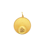 Load image into Gallery viewer, 14K Solid Gold Charm. Circle Pendant with Diamonds. GDP233