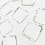 Load image into Gallery viewer, White Sterling Silver Brushed Square Connector