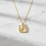 Load image into Gallery viewer, PFE33148. 14K Solid Gold Diamond Rectangle Necklace