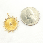 Load image into Gallery viewer, 14K Solid Gold Diamond Circle Charm. GDP446