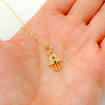 Load image into Gallery viewer, GDP389. 14K Solid Gold Diamond Hamsa Charm with Gemstone