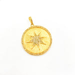 Load image into Gallery viewer, DP120. Diamond & Sterling Silver Round Star Pendant