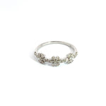 Load image into Gallery viewer, 14K Solid Gold Diamond Flowers Band Ring.
