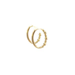 Load image into Gallery viewer, EHA56738EM. 14k Solid Gold Diamond and Emerald Oval Hoop