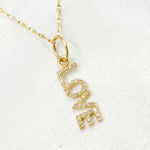 Load image into Gallery viewer, GDP407. 14k Solid Gold Diamond Love Word Charm