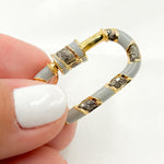 Load image into Gallery viewer, Buy Now Sterling Silver Oval Carabiner Clasp with Enamels