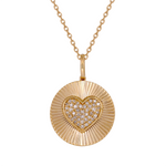 Load image into Gallery viewer, 14K Solid Gold Diamond Heart Medallion Necklace