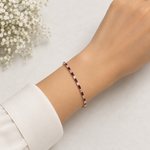 Load image into Gallery viewer, CB97274RU5X3. 14k Solid Gold Diamond and Pink Sapphire Tennis Bracelet