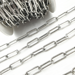 Load image into Gallery viewer, Silver Smooth Paperclip Link Chain