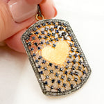 Load image into Gallery viewer, DP187. Diamond Sterling Silver Rectangle Heart Pendant with Gemstone