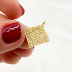 Load image into Gallery viewer, DC017. Diamond Sterling Silver Square Connector Charm