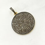 Load image into Gallery viewer, DP038. Diamond Sterling Silver Round Pendant