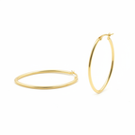 Load image into Gallery viewer, GER53. 14K Solid Gold Oval Shape Hollow Hoop Earrings