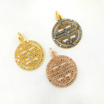 Load image into Gallery viewer, DC015. Diamond Sterling Silver Round Longevity Symbol Pendant