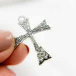 Load image into Gallery viewer, DC317. Diamond Sterling Silver Cross Pendant