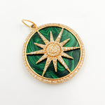 Load image into Gallery viewer, Gold Round Sun Pendant