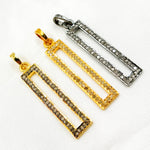 Load image into Gallery viewer, DC031. Diamond Sterling Silver Rectangle Pendant