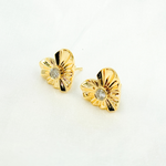Load image into Gallery viewer, EFD52829. 14k Solid Gold Diamond Heart Studs