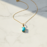 Load image into Gallery viewer, CMA00368TQ. 14K Solid Gold Rectangular-Shaped Turquoise Charm