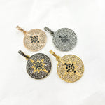 Load image into Gallery viewer, DP561. Diamond Sterling Silver Round Star Pendant with Black Diamond