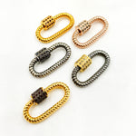 Load image into Gallery viewer, Buy Now Sterling Silver Oval Twisted Wire Carabiner Clasps