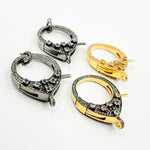 Load image into Gallery viewer, Diamond Sterling Silver Round Trigger Clasp with Gemstone