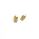 Load image into Gallery viewer, ER412616Y. 14k Solid Yellow Gold Diamond Flower Studs