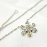 Load image into Gallery viewer, TJ0009. 14K Solid Gold Diamond Flower Shape Necklace
