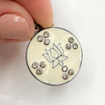 Load image into Gallery viewer, Silver Round Flower Enamel Pendant