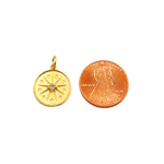 Load image into Gallery viewer, GDP176. 14K Solid Gold Charm. Circle Pendant with Diamonds