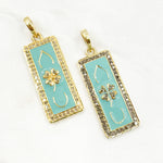Load image into Gallery viewer, DP656A. Diamond Sterling Silver Rectangle Enamel Pendant