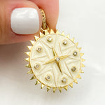 Load image into Gallery viewer, Shop Now Diamond Sterling Silver Round Star Enamel Pendant