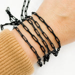 Load image into Gallery viewer, X26BRM. Sterling Silver Black Rhodium Matte Paperclip Chain