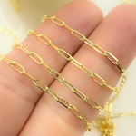 Load image into Gallery viewer, 14k Solid Yellow Gold Diamond Cut Paperclip Link Chain by Foot