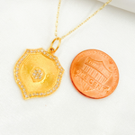 Load image into Gallery viewer, 14k Solid Gold Diamond Shield Charm. GDP83A