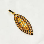 Load image into Gallery viewer, DP207. Diamond Sterling Silver Leaf Shape Pendant with Gemstone