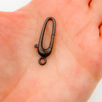 Load image into Gallery viewer, 30MM Black Rhodium Matt Sterling Silver Oval Clasp