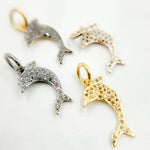 Load image into Gallery viewer, Diamond Silver Dolphin Charm