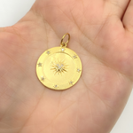 Load image into Gallery viewer, GDP226. 14K Solid Gold Diamonds Star Circle Charm