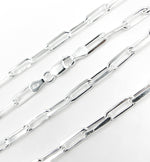 Load image into Gallery viewer, 925 Sterling Silver Flat Dimond Cut Paperclip Necklace. X27SSNecklace
