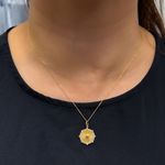 Load image into Gallery viewer, Shop 14K Solid Gold Diamond and Ruby Circle Star Charm
