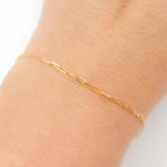 Load image into Gallery viewer, 040FVBFVT5 Bracelet. 14K Solid Yellow Gold Flat Paperclip Bracelet