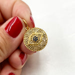 Load image into Gallery viewer, Diamond Sterling Silver Round Eye Charm with Gemstone