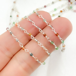 Load image into Gallery viewer, Buy Multi Gemstone White Sterling Silver Wire Chain