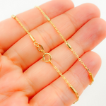 Load image into Gallery viewer, 14K Solid Gold Cable and Bars Chain