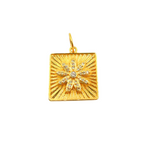 Load image into Gallery viewer, 14K Solid Gold Square Pendant with Diamonds. GDP332