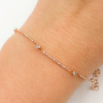 Load image into Gallery viewer, 14k Solid Rose Gold Diamond Fancy Bars Bracelet