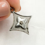 Load image into Gallery viewer, Diamond Sterling Silver Diamond Shape Flower Pendant